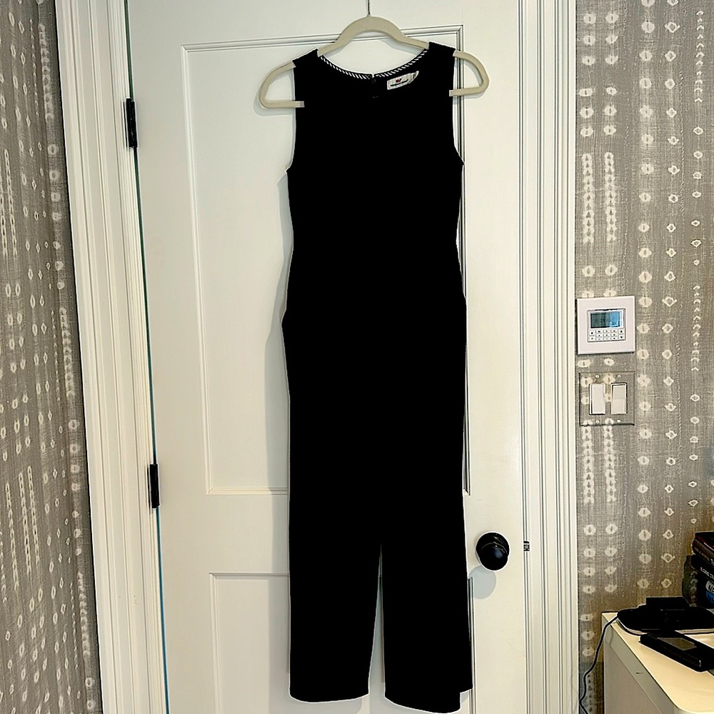 Black seersucker jumpsuit from Vineyard Vines